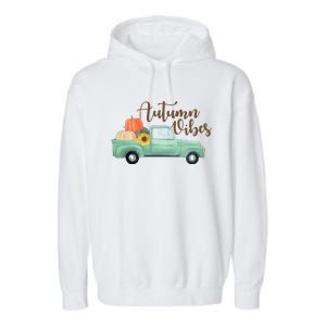 Autumn Vibes Pumpkin Truck Garment-Dyed Fleece Hoodie