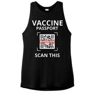 Anti Vaccine Passport Scan This Middle Finger Ladies PosiCharge Tri-Blend Wicking Tank