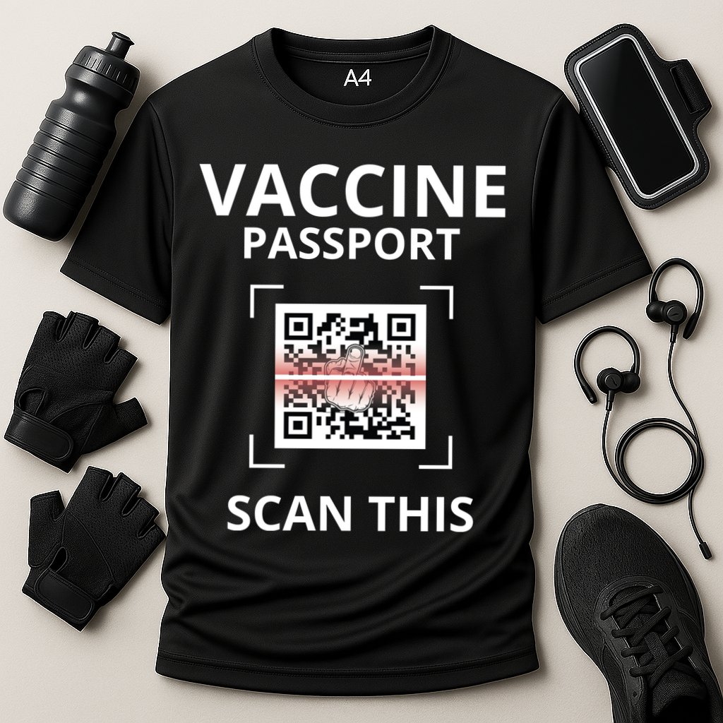 Anti Vaccine Passport Scan This Middle Finger Performance Shirt