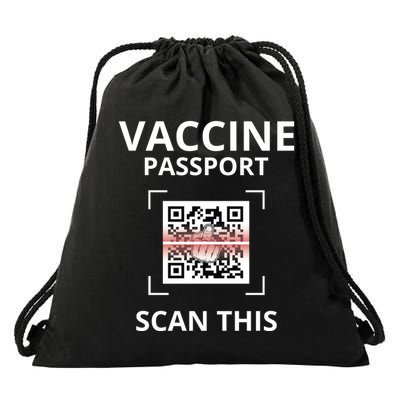 Anti Vaccine Passport Scan This Middle Finger Drawstring Bag