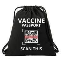 Anti Vaccine Passport Scan This Middle Finger Drawstring Bag