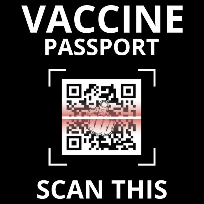Anti Vaccine Passport Scan This Middle Finger Drawstring Bag