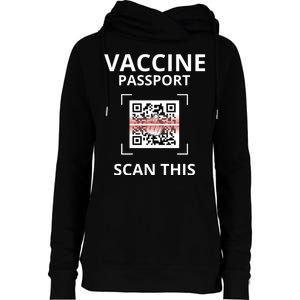 Anti Vaccine Passport Scan This Middle Finger Womens Funnel Neck Pullover Hood