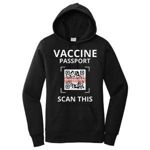 Anti Vaccine Passport Scan This Middle Finger Women's Pullover Hoodie