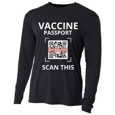 Anti Vaccine Passport Scan This Middle Finger Cooling Performance Long Sleeve Crew