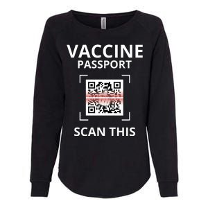 Anti Vaccine Passport Scan This Middle Finger Womens California Wash Sweatshirt