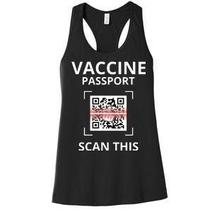 Anti Vaccine Passport Scan This Middle Finger Women's Racerback Tank