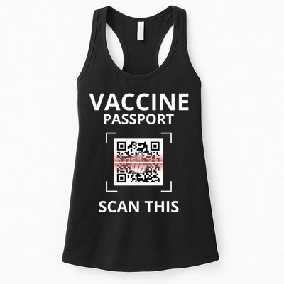 Anti Vaccine Passport Scan This Middle Finger Womens Tank Top