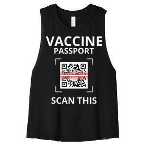 Anti Vaccine Passport Scan This Middle Finger Women's Racerback Cropped Tank