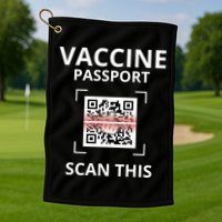 Anti Vaccine Passport Scan This Middle Finger Golf Towel