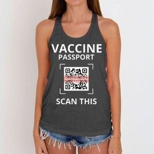 Anti Vaccine Passport Scan This Middle Finger Women's Knotted Racerback Tank