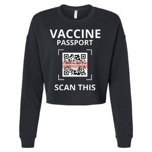 Anti Vaccine Passport Scan This Middle Finger Cropped Pullover Crew