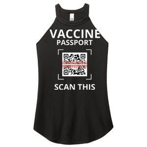 Anti Vaccine Passport Scan This Middle Finger Women's Perfect Tri Rocker Tank