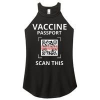 Anti Vaccine Passport Scan This Middle Finger Women's Perfect Tri Rocker Tank