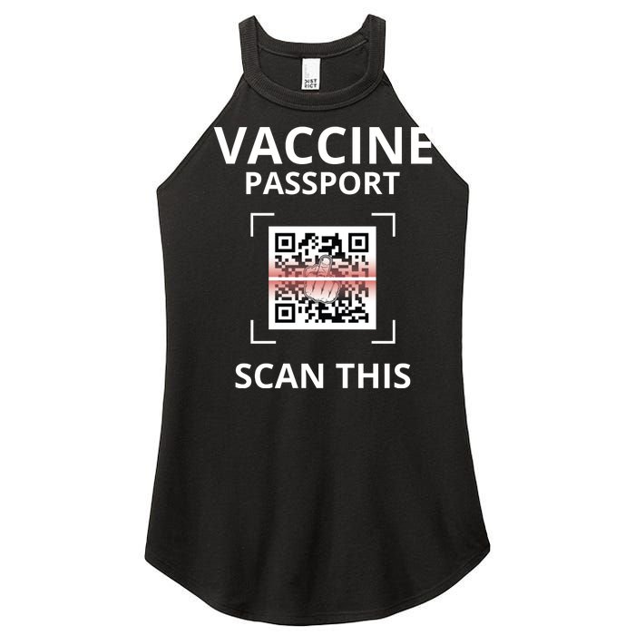 Anti Vaccine Passport Scan This Middle Finger Women's Perfect Tri Rocker Tank