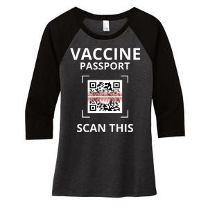 Anti Vaccine Passport Scan This Middle Finger Women's Tri-Blend 3/4-Sleeve Raglan Shirt