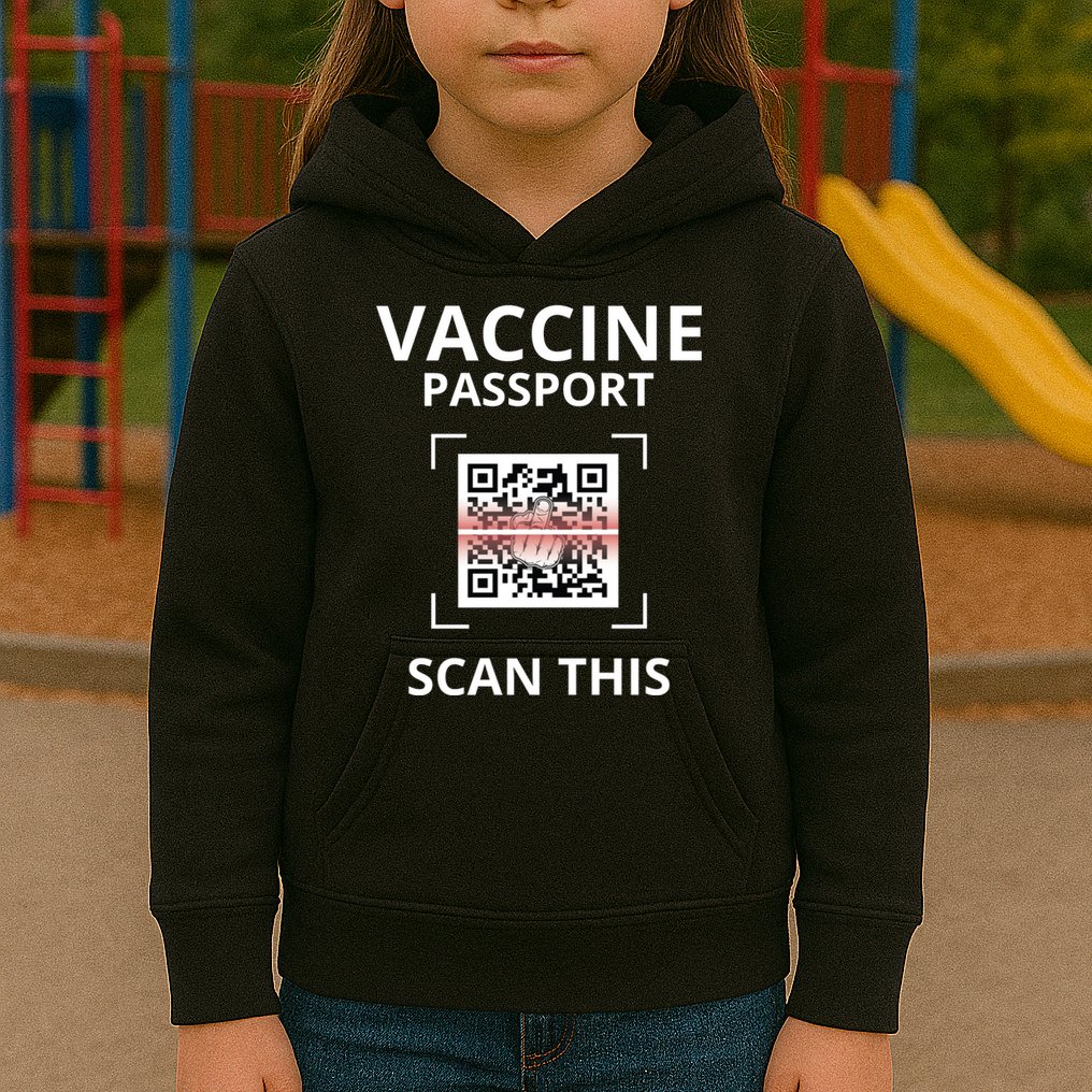 Anti Vaccine Passport Scan This Middle Finger Kids Hoodie