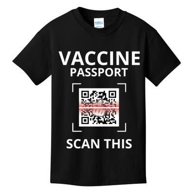 Anti Vaccine Passport Scan This Middle Finger Kids T-Shirt