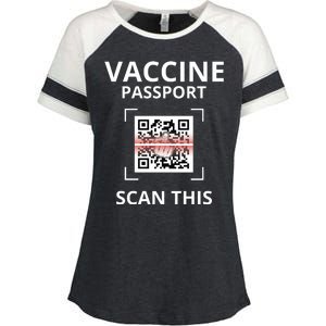 Anti Vaccine Passport Scan This Middle Finger Enza Ladies Jersey Colorblock Tee