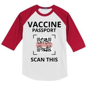 Anti Vaccine Passport Scan This Middle Finger Kids Colorblock Raglan Jersey