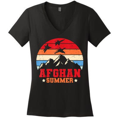 Afghanistan Veteran Proud Army US Military Women's V-Neck T-Shirt