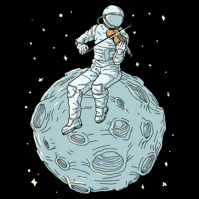 Astronaut Violin Player Violinist Viola Classical Music 16 in Basic Backpack