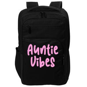 Auntie Vibes Quote Cute Pink Heart Aunt Pride Gift Funny Gift Impact Tech Backpack