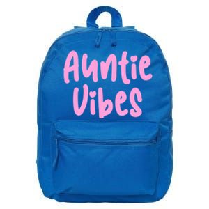 Auntie Vibes Quote Cute Pink Heart Aunt Pride Gift Funny Gift 16 in Basic Backpack