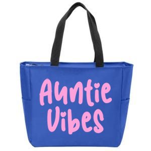 Auntie Vibes Quote Cute Pink Heart Aunt Pride Gift Funny Gift Zip Tote Bag