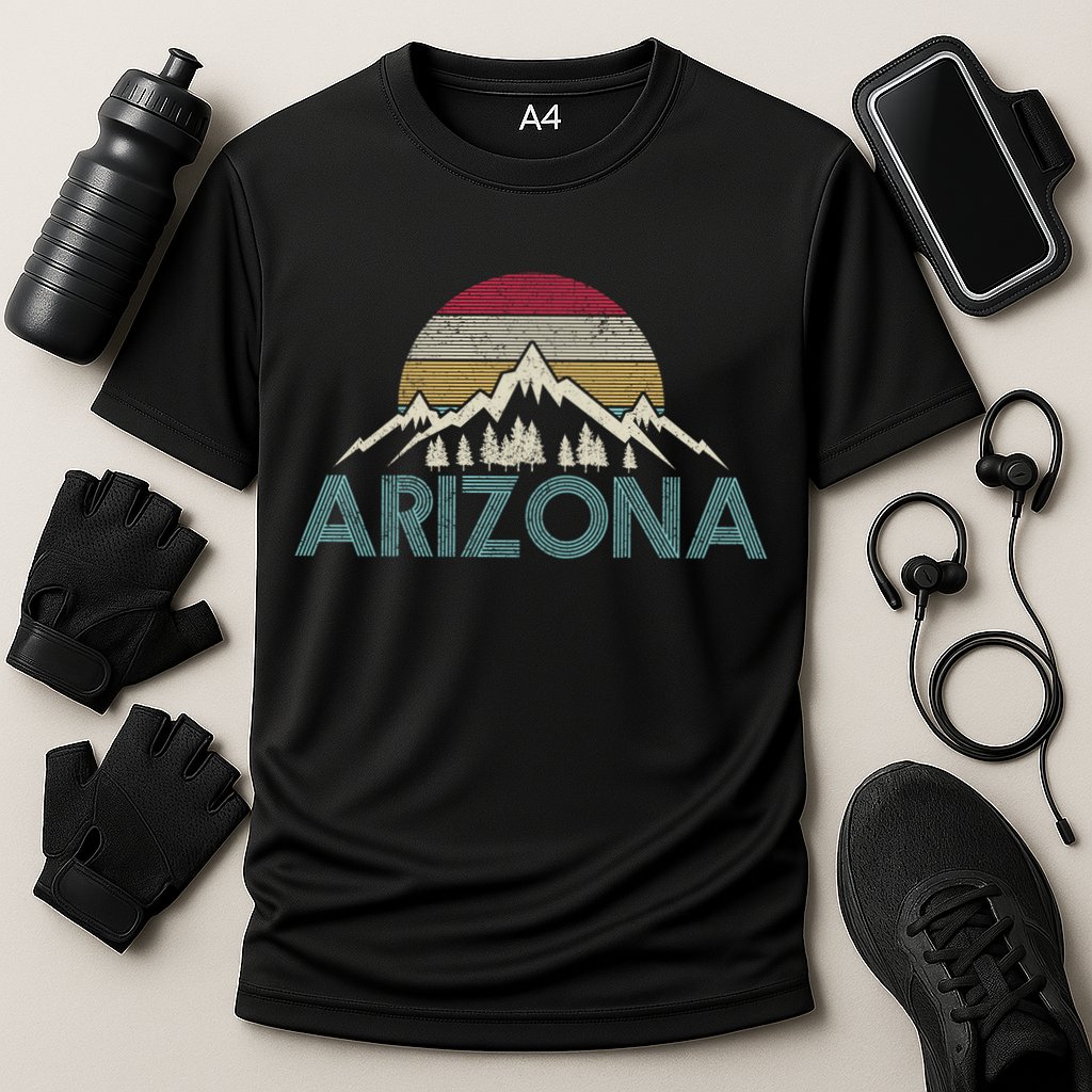 Arizona Vintage Retro Mountains Nature Hiking Souvenir Gift Cooling Performance Crew T-Shirt