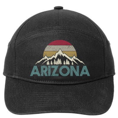 Arizona Vintage Retro Mountains Nature Hiking Souvenir Gift 7-Panel Snapback Hat