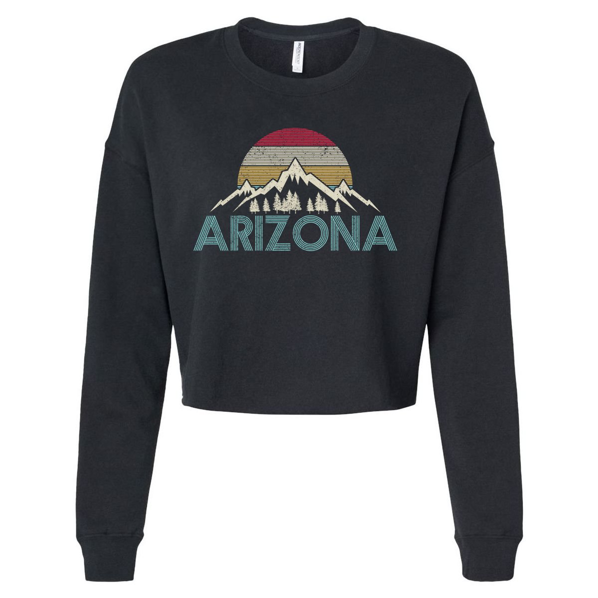 Arizona Vintage Retro Mountains Nature Hiking Souvenir Gift Cropped Pullover Crew