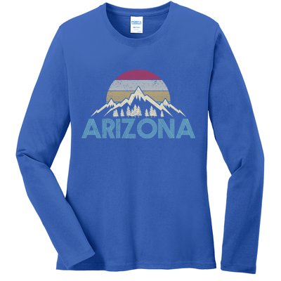 Arizona Vintage Retro Mountains Nature Hiking Souvenir Gift Ladies Long Sleeve Shirt
