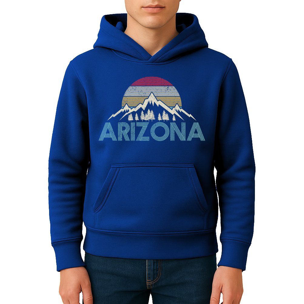 Arizona Vintage Retro Mountains Nature Hiking Souvenir Gift Kids Hoodie