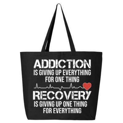 Addiction Vs Recovery Aa Na Heartbeat Clean Sober Life Gift 25L Jumbo Tote