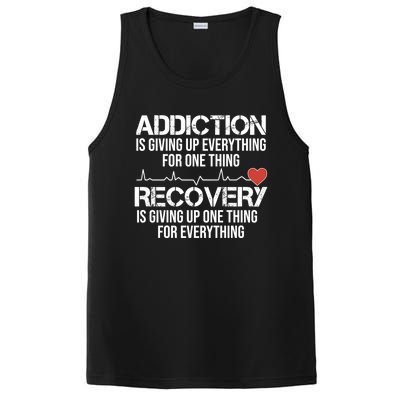 Addiction Vs Recovery Aa Na Heartbeat Clean Sober Life Gift PosiCharge Competitor Tank