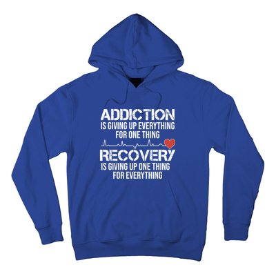 Addiction Vs Recovery Aa Na Heartbeat Clean Sober Life Gift Hoodie