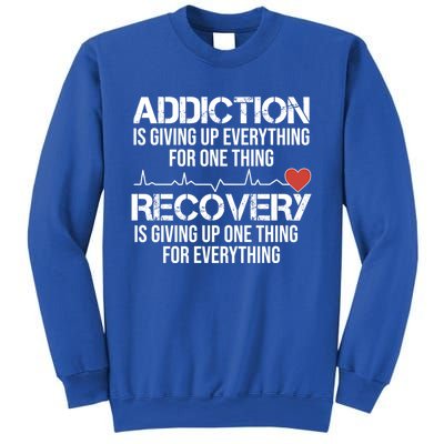 Addiction Vs Recovery Aa Na Heartbeat Clean Sober Life Gift Sweatshirt