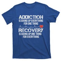 Addiction Vs Recovery Aa Na Heartbeat Clean Sober Life Gift T-Shirt