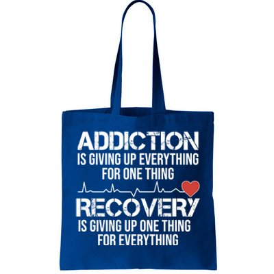 Addiction Vs Recovery Aa Na Heartbeat Clean Sober Life Gift Tote Bag