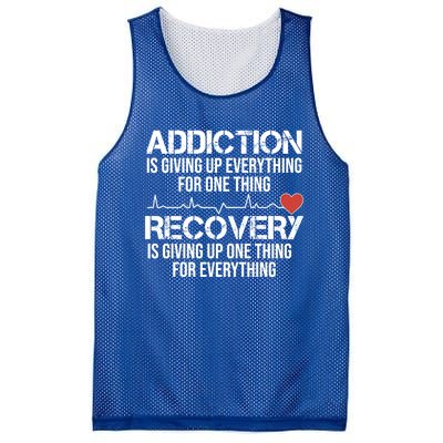 Addiction Vs Recovery Aa Na Heartbeat Clean Sober Life Gift Mesh Reversible Basketball Jersey Tank