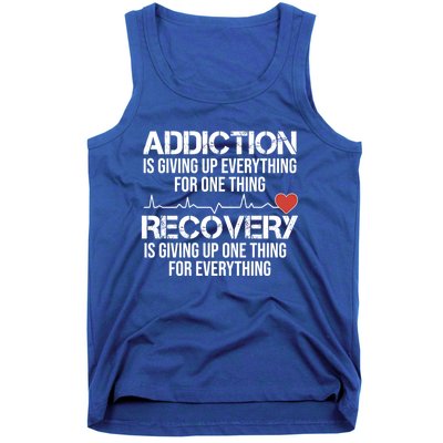 Addiction Vs Recovery Aa Na Heartbeat Clean Sober Life Gift Tank Top