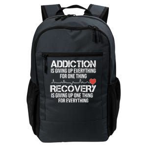 Addiction Vs Recovery Aa Na Heartbeat Clean Sober Life Gift Daily Commute Backpack