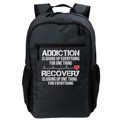 Addiction Vs Recovery Aa Na Heartbeat Clean Sober Life Gift Daily Commute Backpack