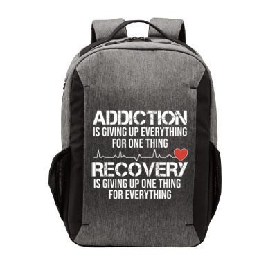 Addiction Vs Recovery Aa Na Heartbeat Clean Sober Life Gift Vector Backpack