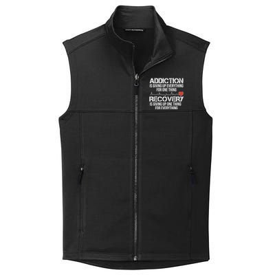 Addiction Vs Recovery Aa Na Heartbeat Clean Sober Life Gift Collective Smooth Fleece Vest