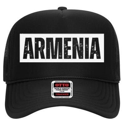 Armenia Vintage Retro Souvenirs High Crown Mesh Back Trucker Hat