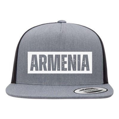 Armenia Vintage Retro Souvenirs Flat Bill Trucker Hat