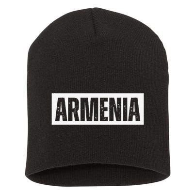 Armenia Vintage Retro Souvenirs Short Acrylic Beanie