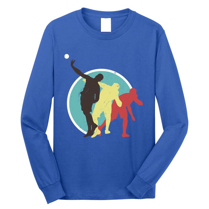 Athlete Vintage Retro Style Shot Put Great Gift Track Funny Gift Long Sleeve Shirt